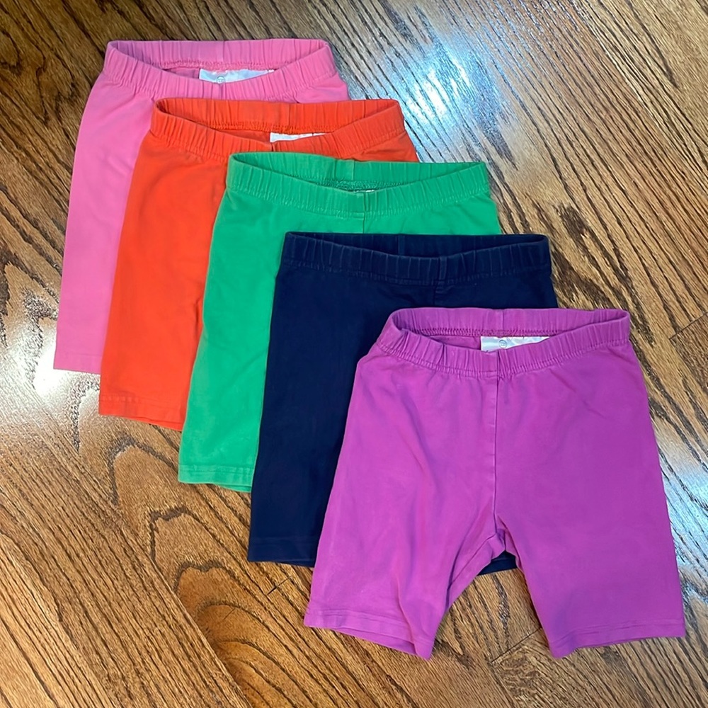 Lot five pairs Hanna Andersson bright basics biker shorts